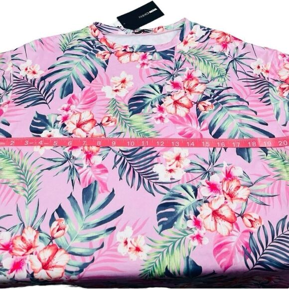 Fashion Nova Pink Tropical Bike Short Set - Picture 8 of 16